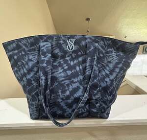 Victoria's Secret Blue Tie-Dye Canvas Tote Bag